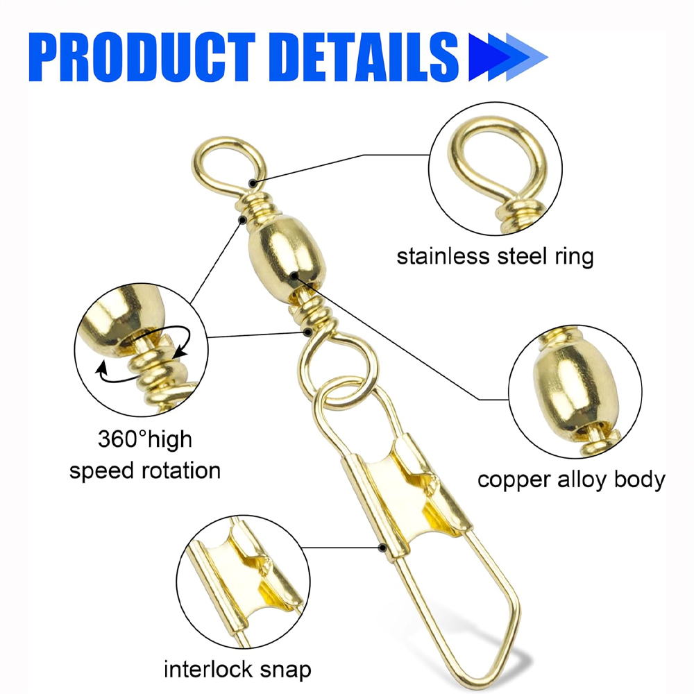 50Pcs Gold Fishing Barrel Swiv - Fishing Lure Accessories recensione e prezzo