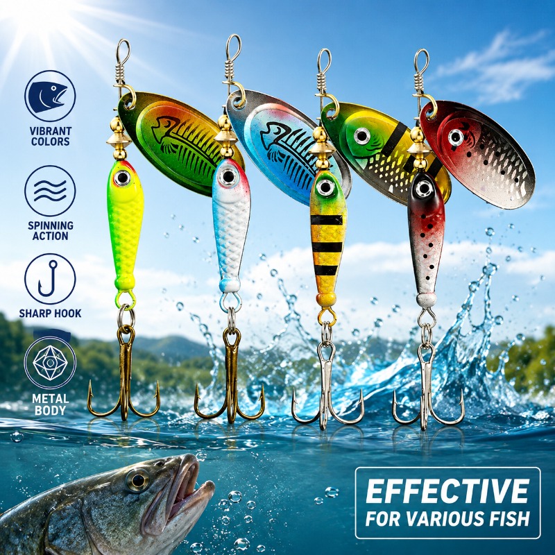 Fishing Spinner Lure Metal Rot - Fishing Lure Blade Bait recensione e prezzo
