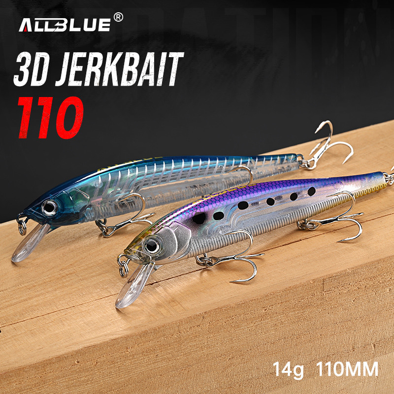 ALLBLUE 3D Jerkbait Wobbler Fi - Fishing Lure Jerkbait recensione e prezzo