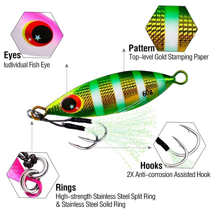 Metal Jig Spoon Lure 10-60g Fi - Fishing Lure Buzzbait recensione e prezzo