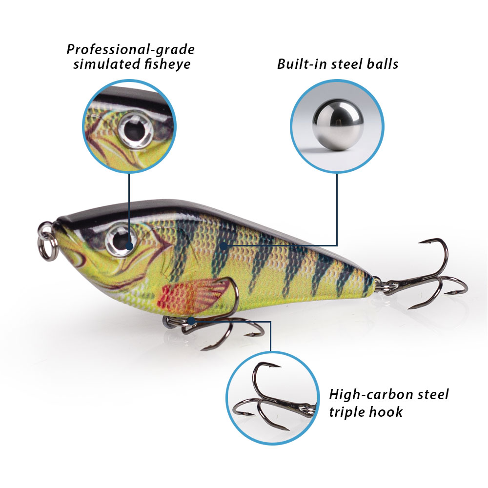 80mm/15.5g Muskies Jerkbait Pi - Fishing Lure Jerkbait recensione e prezzo