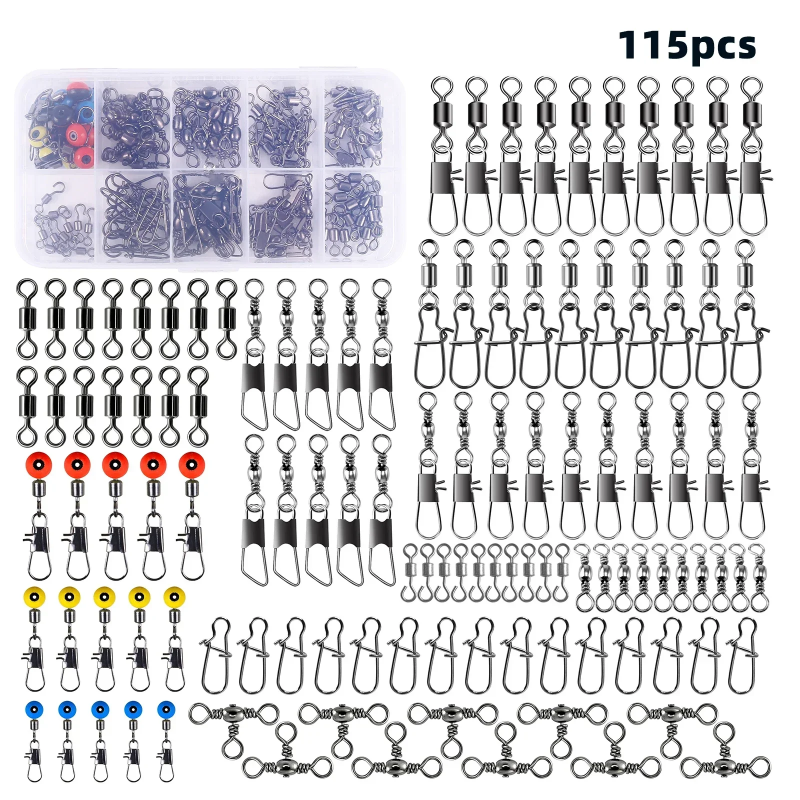 115pcs Fishing Swivel Connecto - Fishing Lure Box recensione e prezzo
