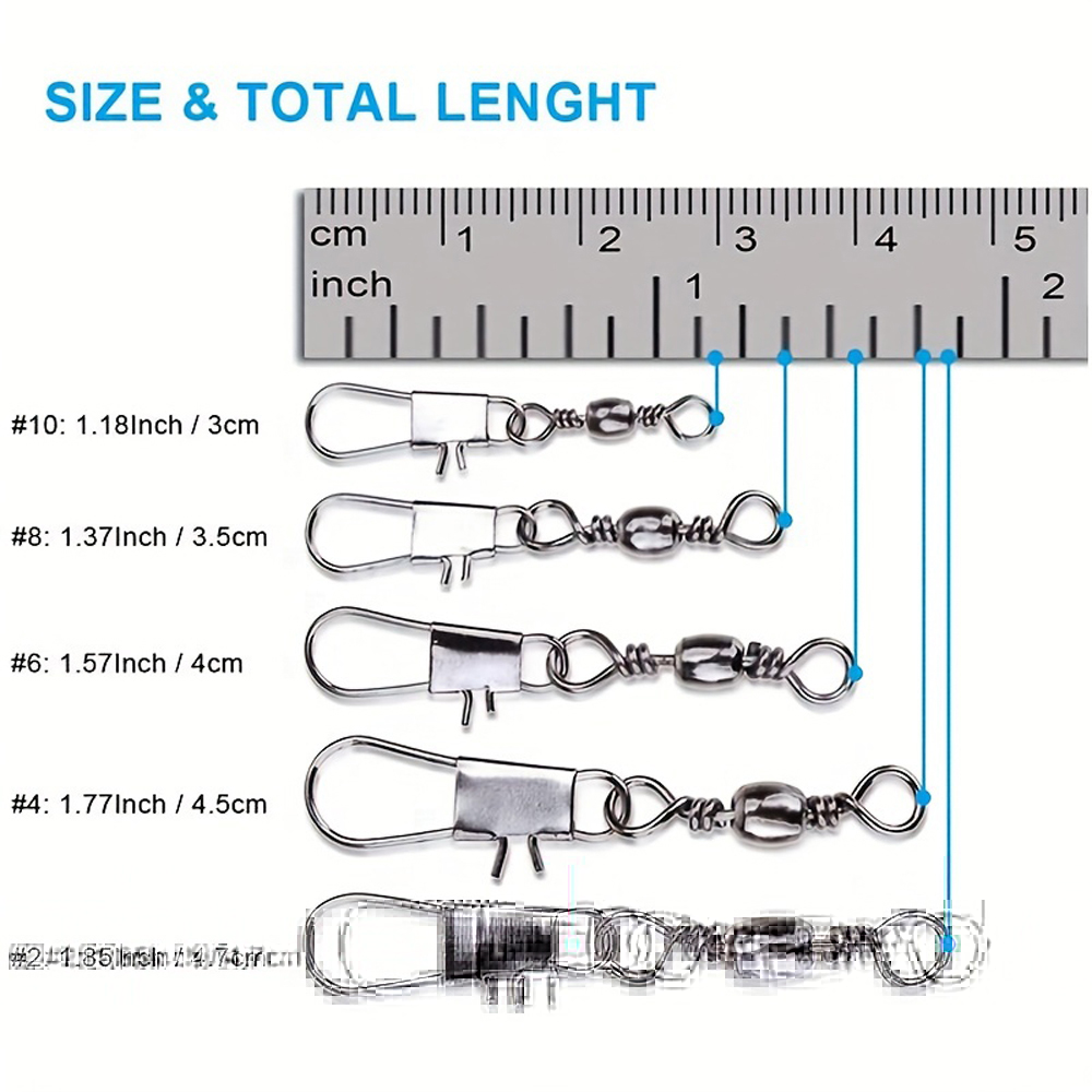 100Pcs/Lot 4#6#8#10#12# Swivel - Fishing Lure Accessories recensione e prezzo