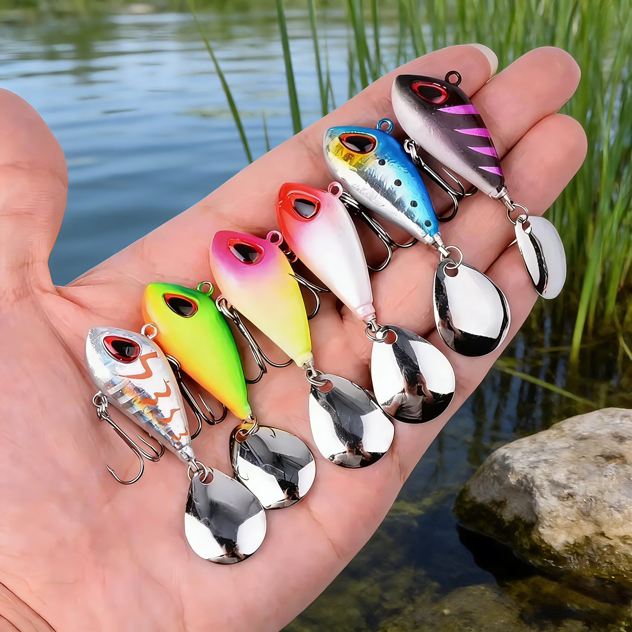 5/6pcs Mini VIB With Spoon Fis - Fishing Lure Spinnerbait recensione e prezzo