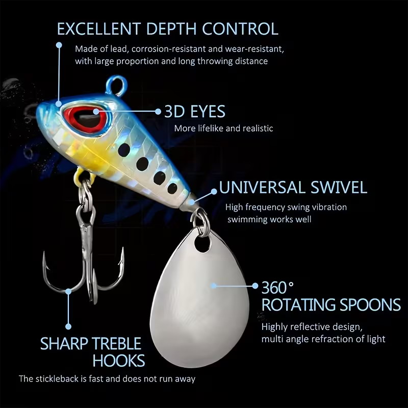 5/6pcs Mini VIB With Spoon Fis - Fishing Lure Spinnerbait recensione e prezzo