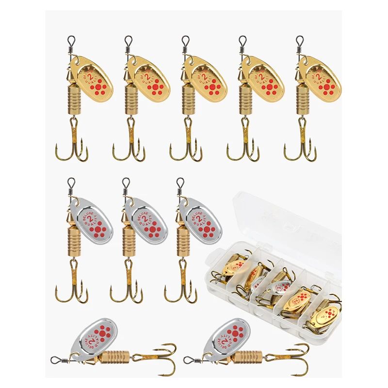 JSFUN 10pcs Spinner Lure Set w - Fishing Lure Blade Bait recensione e prezzo