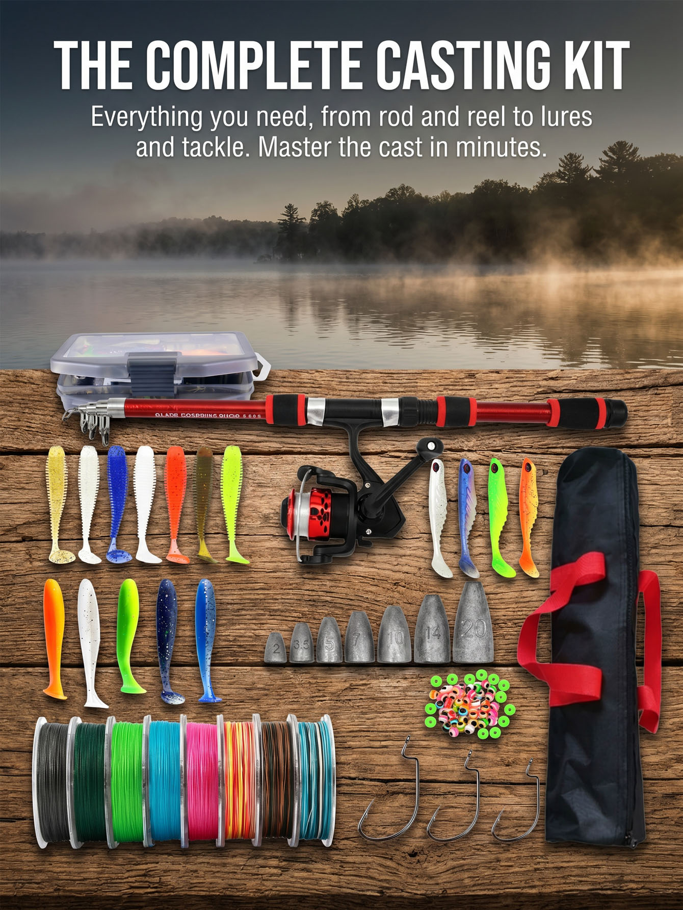 Fishing Rod Reel Combos Collap - Fishing Lure Spinner recensione e prezzo