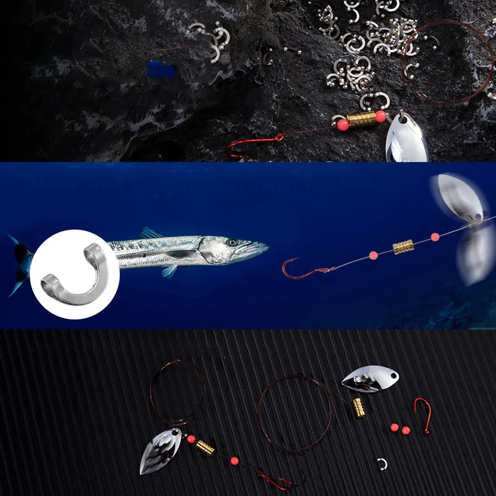 100pcs Fishing U Shaped Fixed  - Fishing Lure Spinnerbait recensione e prezzo